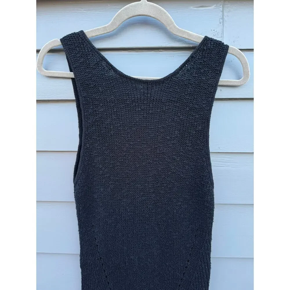 NWT RAILS Rylee Fringe Asymmetrical Sleeveless Dress Black Large L